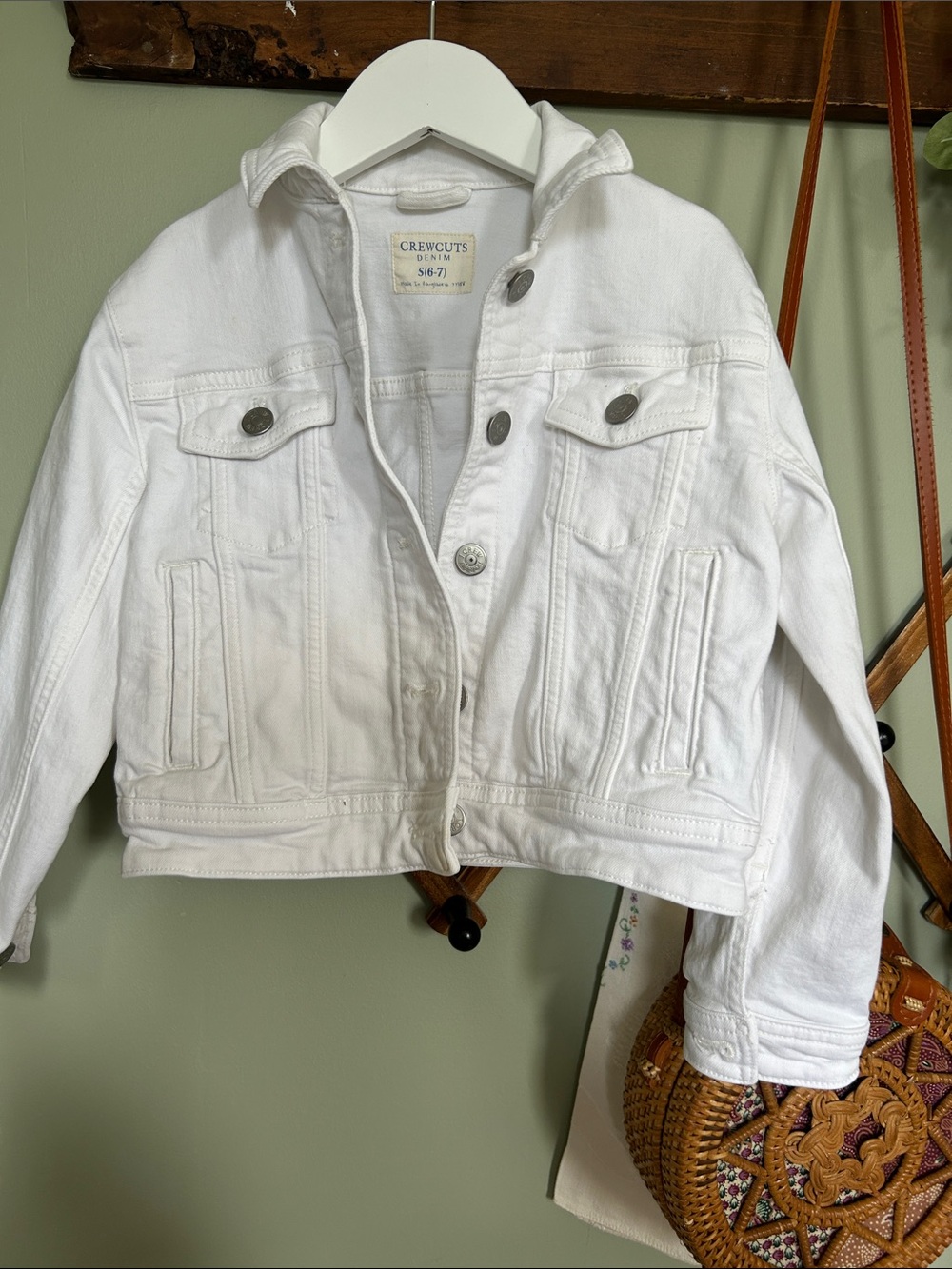 Crewcuts White Cropped Denim Jacket